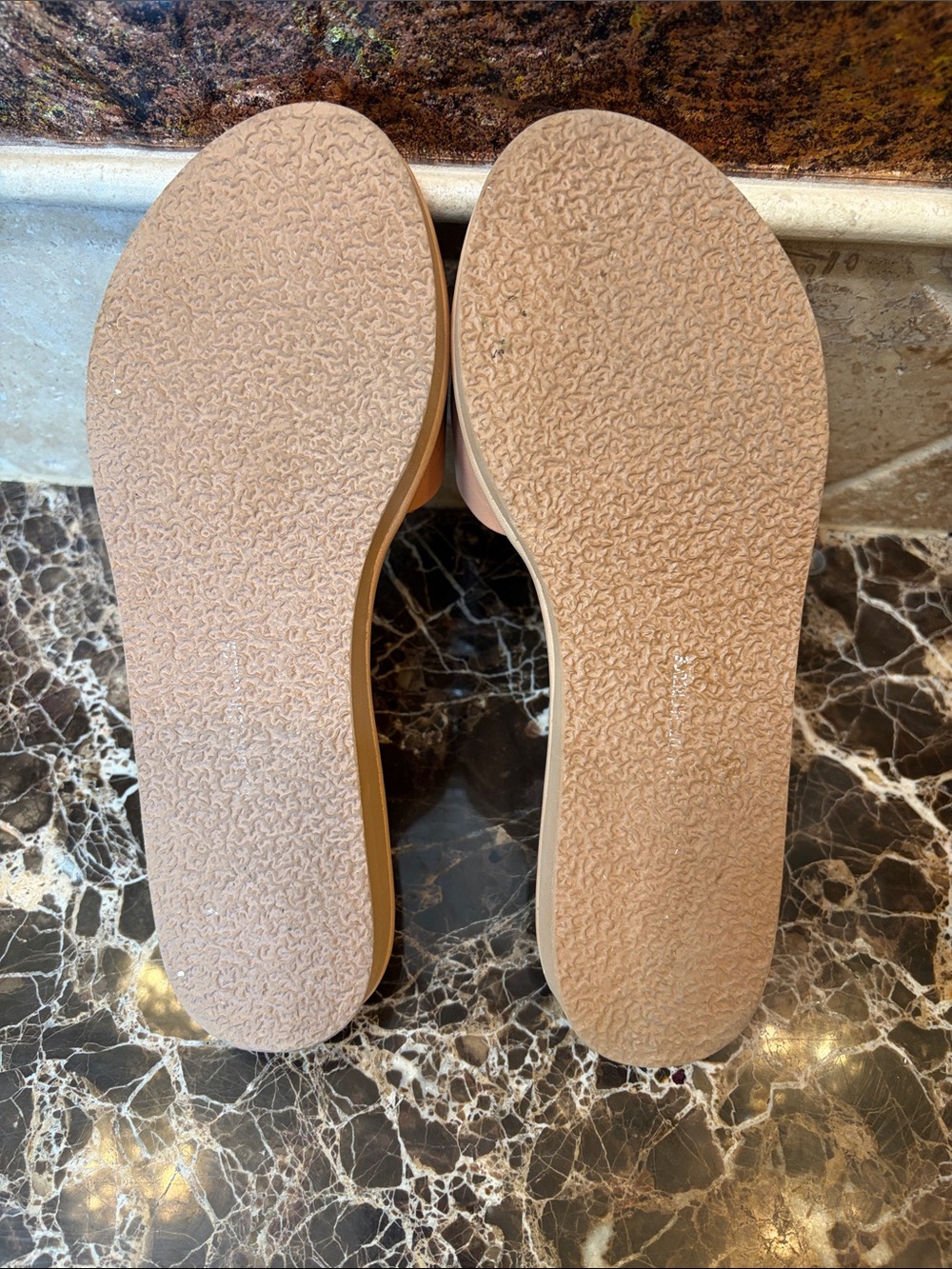 Ancient Greek Sandals Tan Slide Sandals with Tortoiseshell Buckle. Size 38 - Picture 6 of 6